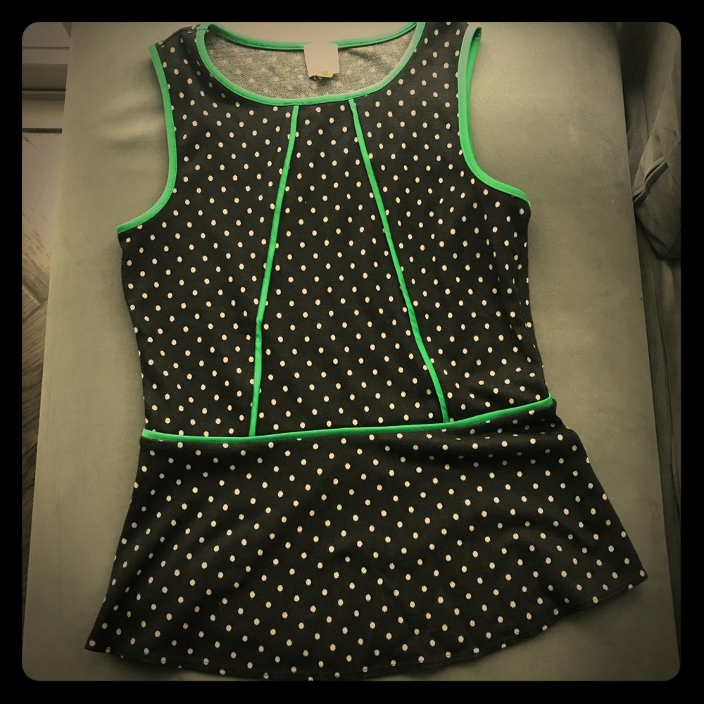 Small Black Polka Dot Peplum styled top